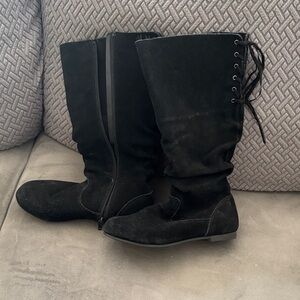Steve Madden Black Suede Kids Boots